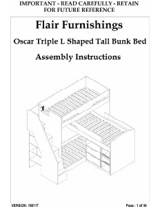 사용 설명서 Flair Furnishings Oscar Triple 벙크 베드