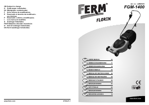 Bruksanvisning FERM LMM1005 Gräsklippare