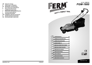 Bruksanvisning FERM LMM1006 Gressklipper