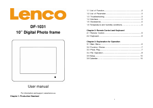 Manual Lenco DF-1030 Digital Photo Frame