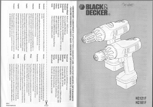 Manuale Black and Decker KC181FK Trapano avvitatore