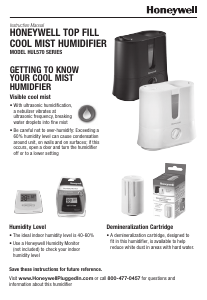 Manual de uso Honeywell HUL570B Humidificador