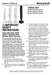 Manual de uso Honeywell HYF023W Ventilador