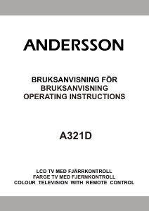 Bruksanvisning Andersson A321D LCD TV