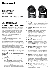 Manual de uso Honeywell HHF550B TurboForce Calefactor