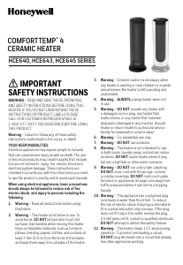 Manual Honeywell HCE645W ComfortTemp 4 Heater