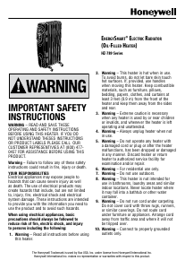 Manual Honeywell HZ-789 Heater