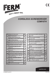 Návod FERM CDM1074 Skrutkovač