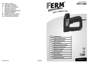 Bruksanvisning FERM ETM1002 Stiftepistol