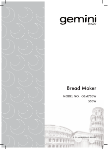 Manual Gemini GBM750W Bread Maker