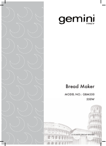 Manual Gemini GBM550 Bread Maker