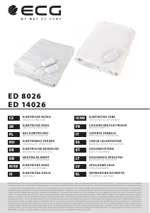 Manuál ECG ED 14026 Elektrická deka
