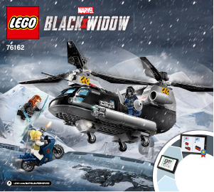 Vadovas Lego set 76162 Super Heroes Juodosios našlės sraigtasparnio gaudynės