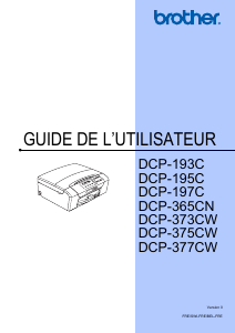 Mode d’emploi Brother DCP-375CW Imprimante multifonction