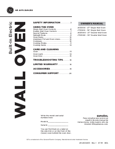 Manual de uso GE JTD3000SNSS Horno