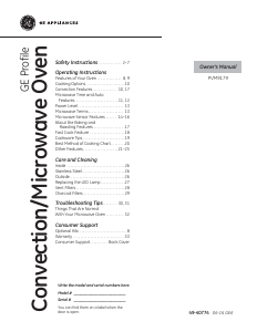 Manual de uso GE PVM9179DKWW Microondas