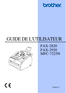 Mode d’emploi Brother MFC-7225N Télécopieur