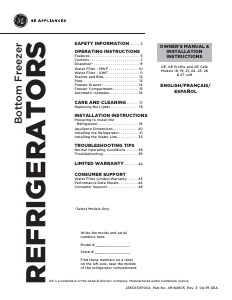 Manual GE GFE26JGMWW Fridge-Freezer