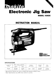 Manual Makita 4302C Jigsaw