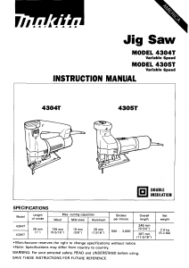 Handleiding Makita 4304T Decoupeerzaag