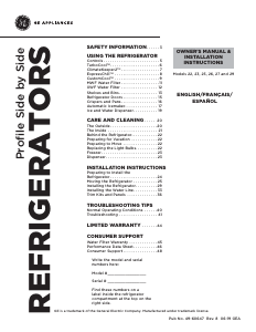 Manual GE PZS22MSKSS Fridge-Freezer