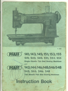 Manual Pfaff 142 Sewing Machine