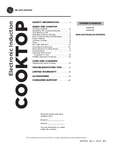 Mode d’emploi GE PHP9030BMTS Table de cuisson