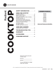 Mode d’emploi GE JP3030DJBB Table de cuisson