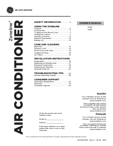 Mode d’emploi GE AZ65H09DAC Climatiseur