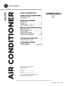 Manual GE AHU05LY Air Conditioner