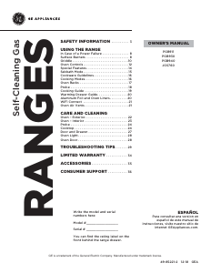 Manual GE JGS760FELDS Range