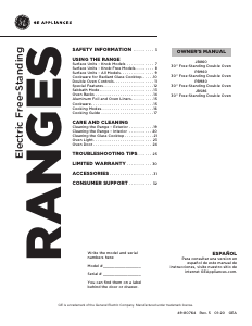 Manual GE JB860FJDS Range