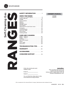 Manual GE PGS930BELTS Range