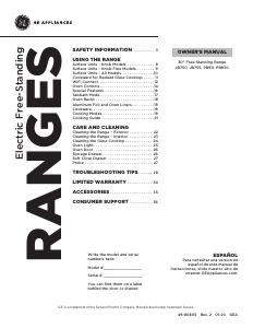 Manual GE PB911SJSS Range