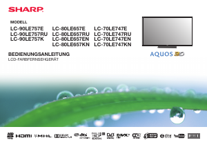 Bedienungsanleitung Sharp AQUOS LC-70LE747EN LCD fernseher