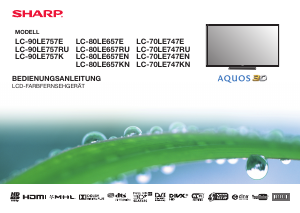 Bedienungsanleitung Sharp AQUOS LC-70LE747KN LCD fernseher