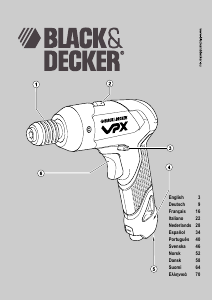 Mode d’emploi Black and Decker VPX1101 Visseuse