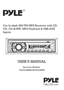 Manual Pyle PLCD43BTM Car Radio