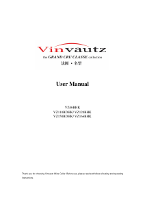 Manual Vinvautz VZ150BDHK Wine Cabinet
