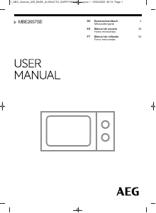 Manual de uso AEG MBE2657SEB Microondas