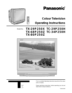 Manual Panasonic TC-29P250H Television