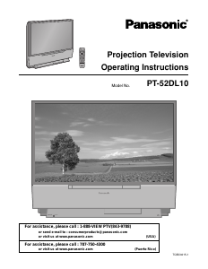 Manual Panasonic PT-52DL10 Television