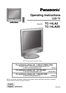 Manual Panasonic TC-14LA2 LCD Television