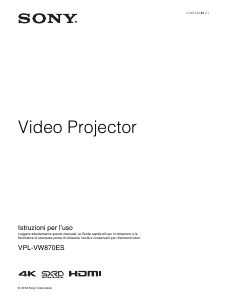 Manuale Sony VPL-VW870ES Proiettore