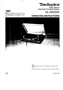 Handleiding Technics SL-BD20D Platenspeler