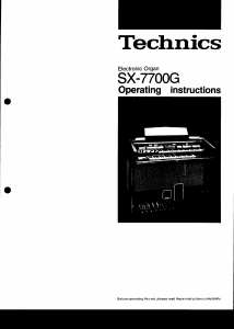 Handleiding Technics SX-7700G Orgel