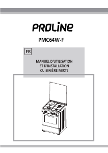 Mode d’emploi Proline PMC 64W-F Cuisinière