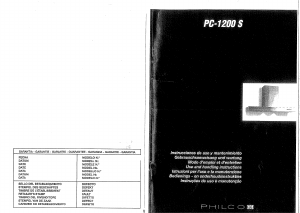 Manual Philco PC900S Cooker Hood