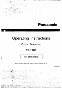 Manual Panasonic TC-1785 Television
