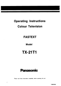 Manual Panasonic TX-21T1 Television